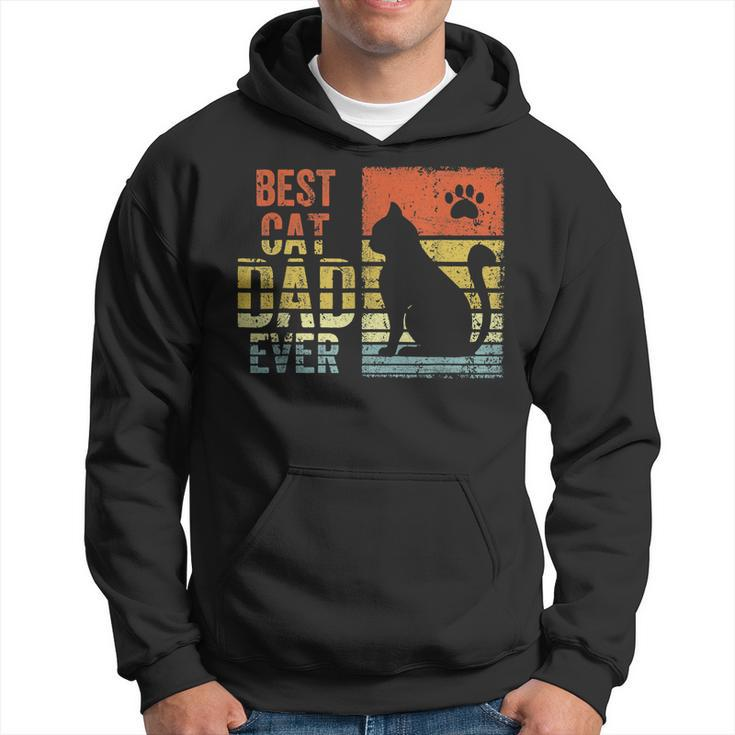 Vintage Best Cat Dad Ever Funny Cat Daddy Fathers Day Hoodie