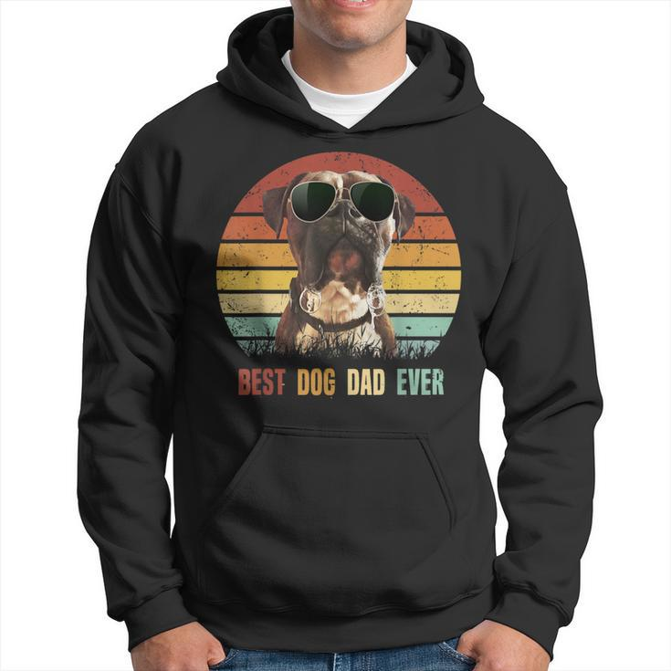 Vintage Best Dog Dad Ever Boxer Dog Fathers Day Gifts Gift For Mens Hoodie