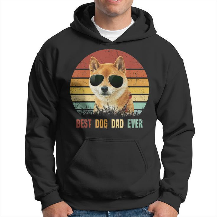 Vintage Best Dog Dad Ever Shiba Inu Fathers Day Gifts Gift For Mens Hoodie