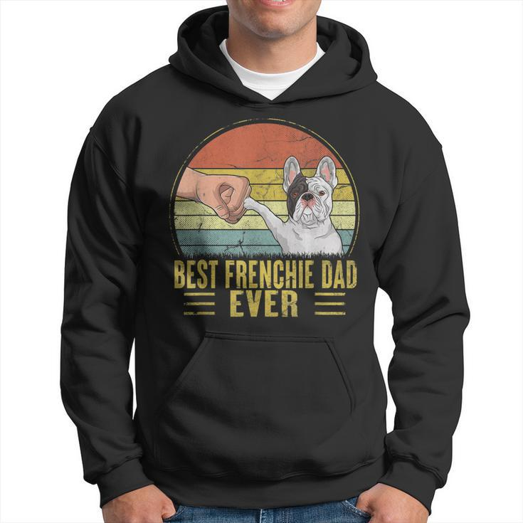 Vintage Best Frenchie Dad Ever Fist Bump French Bulldog Dad Gift For Mens Hoodie