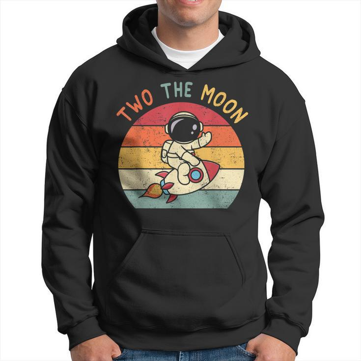Vintage Cute Astronaut Two The Moon 2Nd Birthday Space Gift  Hoodie