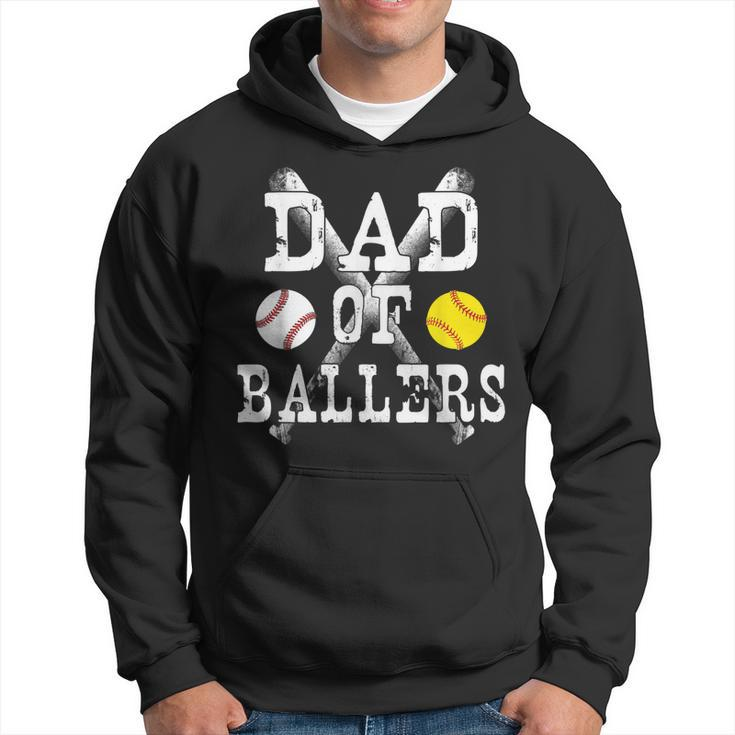 Vintage Dad Of Ballers T  Funny Baseball Softball Lover  Hoodie