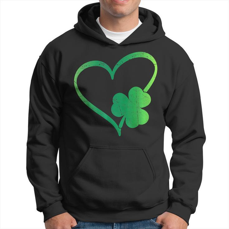 Vintage Happy St Patricks Day Irish Lucky Shamrock Heart  Hoodie