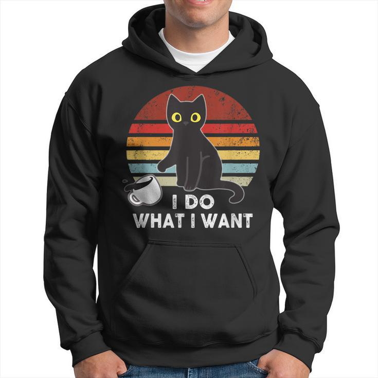 Vintage I Do What I Want Cat Love-R Dad Mom Boy Girl Funny  Hoodie