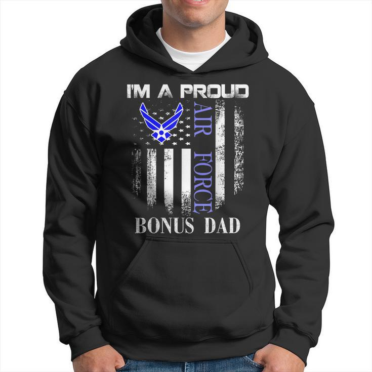 Vintage Im A Proud Air Force Bonus Dad With American Flag  Hoodie