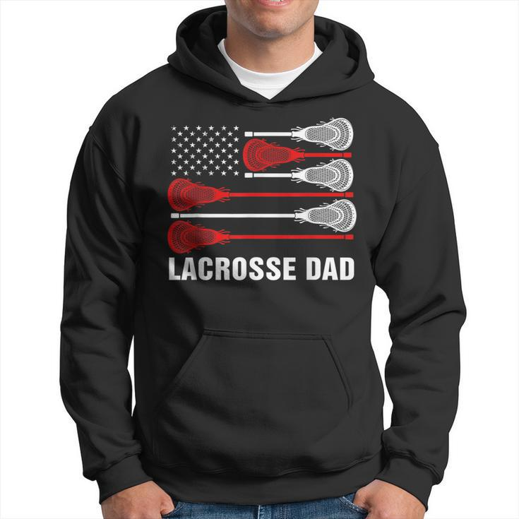 Vintage Lacrosse Dad Lax Dad Usa Flag Patriotic Gift  Hoodie