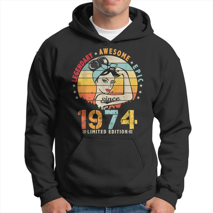 Vintage Legendary Awesome Epic Since 1974 Retro Birthday  Hoodie