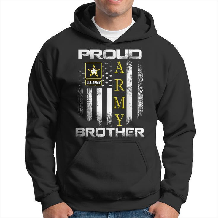 Vintage Proud Army Brother With American Flag Gift  Hoodie