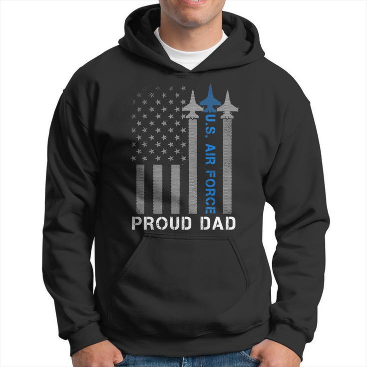 Vintage Proud Dad Us Air Force Flag  - Usaf   Hoodie