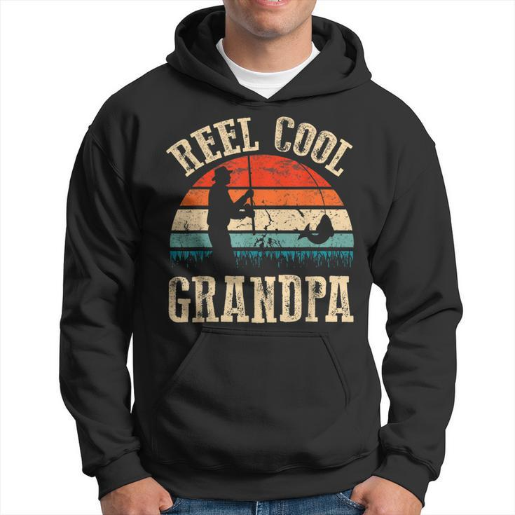 Vintage Reel Cool Grandpa Fish Fishing Fathers Day Gift For Mens Hoodie