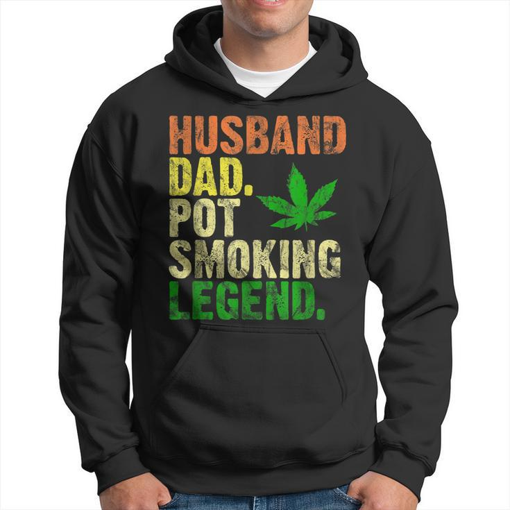 Vintage Retro Husband Dad Pot Smoking Weed Legend Gift  Hoodie