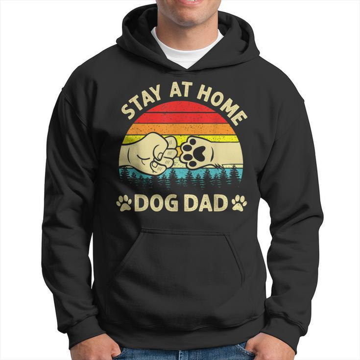 Vintage Stay At Home Dog Dad Retro Dog Lovers Fathers Day  Hoodie