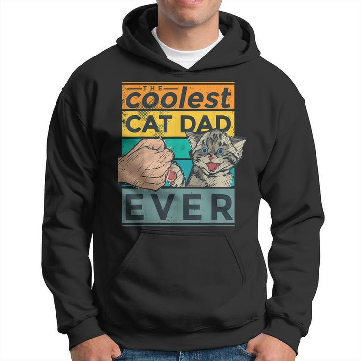 Vintage The Coolest Cat Dad Ever  Funny Dad Jokes  Hoodie