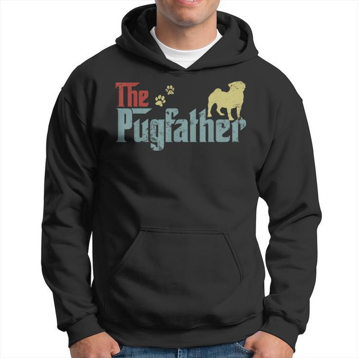 Vintage The Pugfather Happy Fathers Day Pug Lover  Hoodie