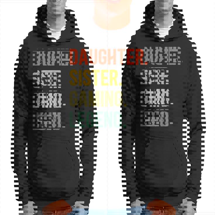 Vintage Tochter Schwester Gaming Legend Hoodie, Retro Gamer Girl Design