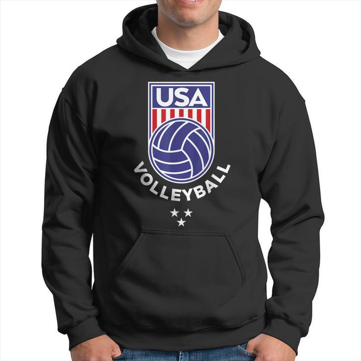 Volleyball Usa Support The Team  Usa Flag Beach  Hoodie