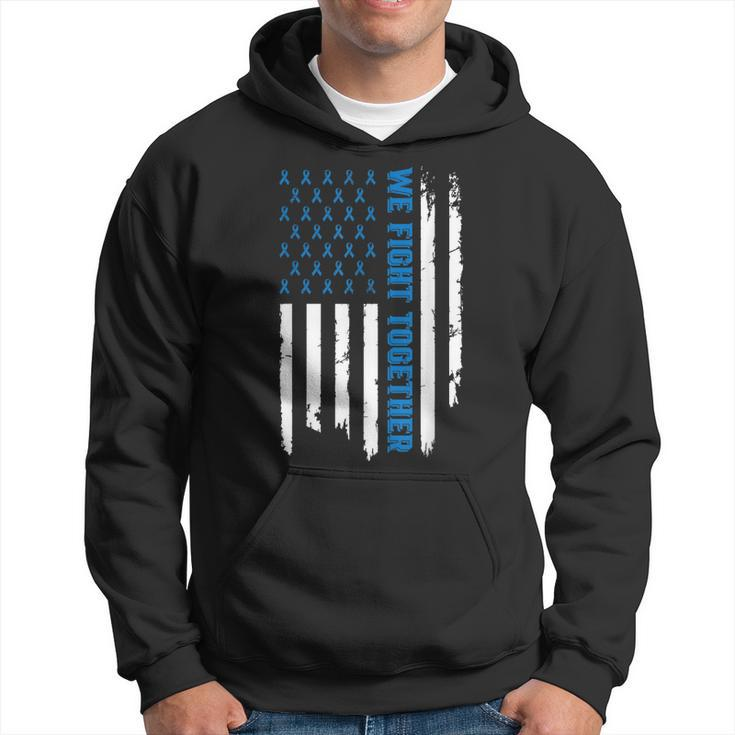 We Fight Together Usa Flag Ribbon Colorectal Cancer  Hoodie