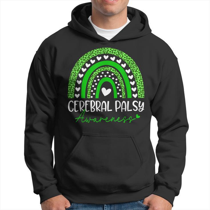 We Wear Green Cerebral Palsy Cp Awareness Rainbow Leopard  Hoodie