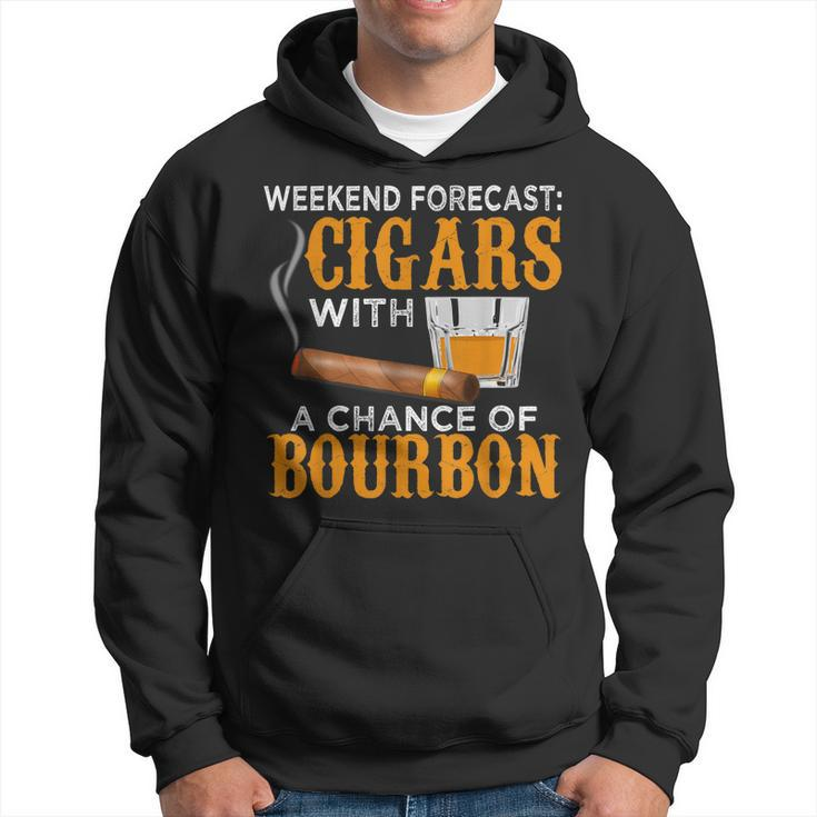 Weekend Forecast Cigars Chance Of Bourbon Cigar Gift For Dad  Hoodie