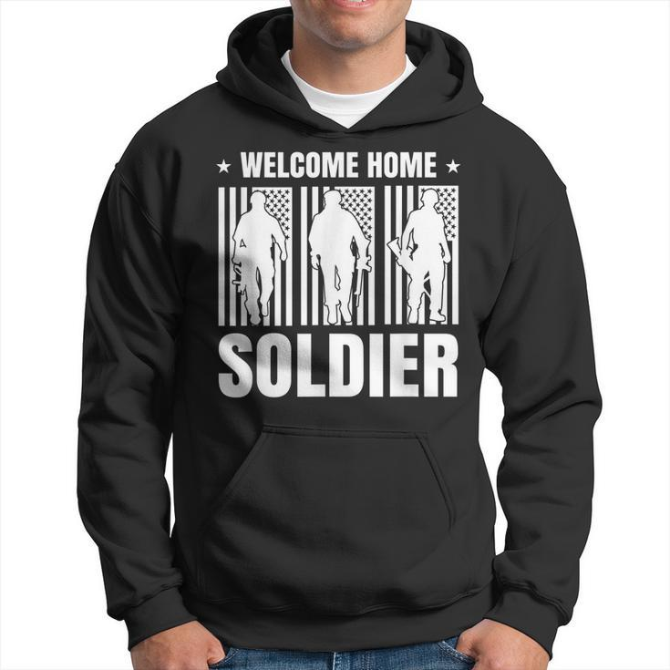 Welcome Home Soldier - Usa Warrior Hero Military  Men Hoodie Graphic Print Hooded Sweatshirt