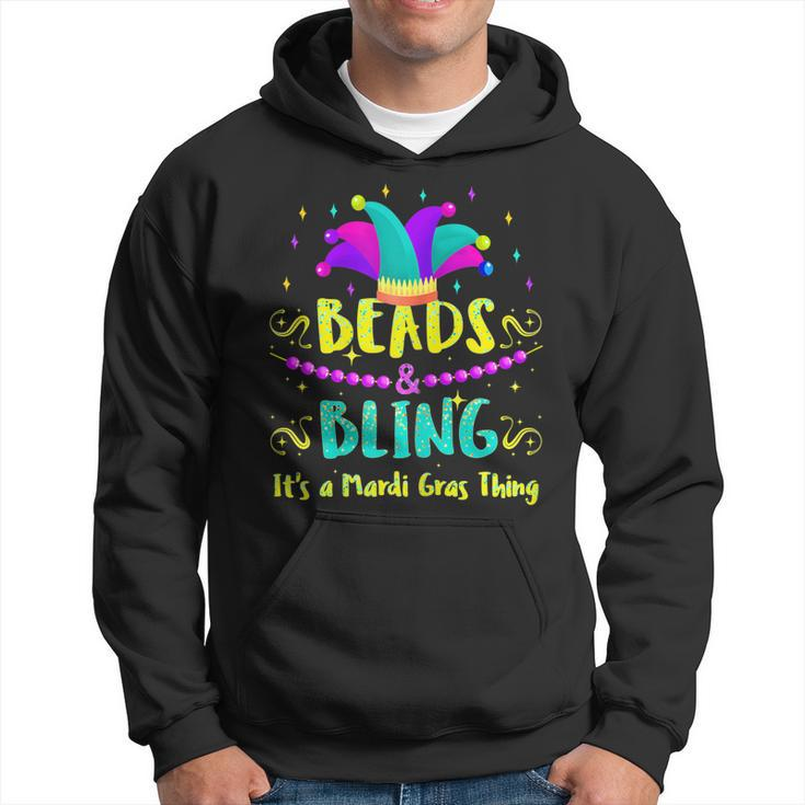Womens Beads And Bling Its A Mardi Gras Thing Outfit For Women  Hoodie