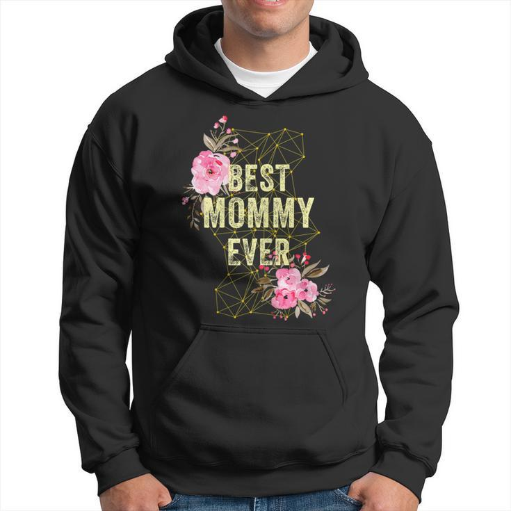 Womens Cute Best Mommy Ever Costume Mothers Day Gift Floral  Men Hoodie Graphic Print Hooded Sweatshirt