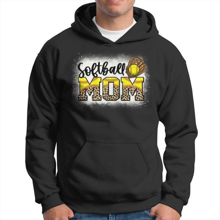 Womens Leopard Softball Mom  Softball Game Day Vibes Mothers Day  Hoodie