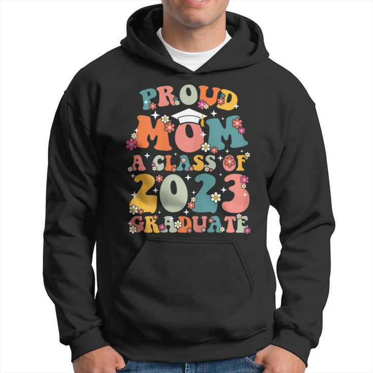 Womens Proud Mom Of A Class Of 2023 Graduate Groovy Senior 23  Men Hoodie Graphic Print Hooded Sweatshirt