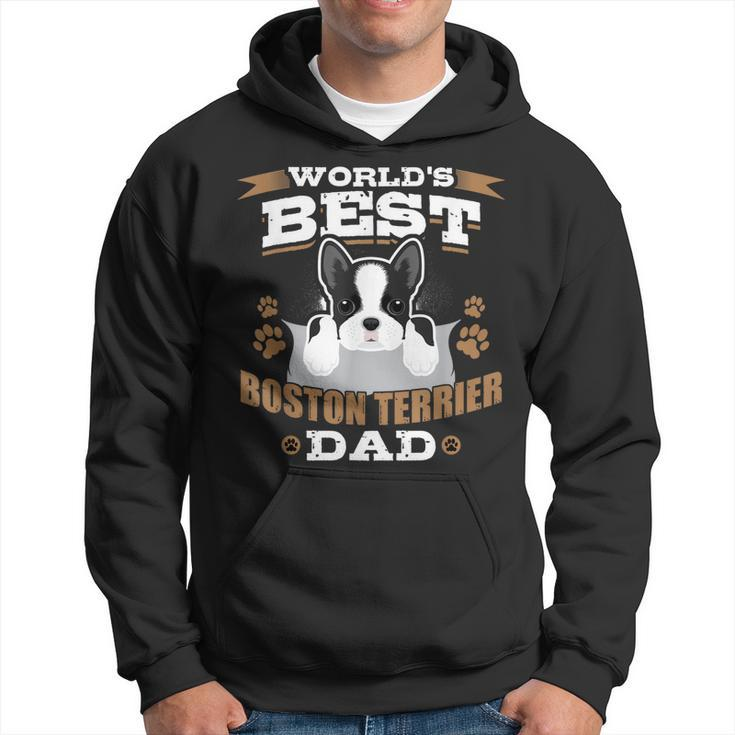 Worlds Best Boston Terrier Dad Dog Owner Gift For Mens Hoodie