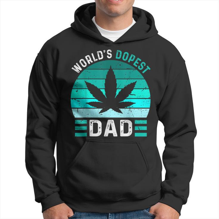 Worlds Dopest Dad Cannabis Marijuana Weed Funny Fathers Day Hoodie