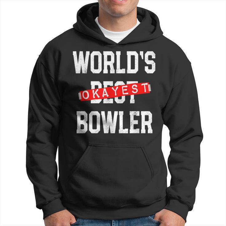 Worlds Okayest Bowler  V2 Men Hoodie Graphic Print Hooded Sweatshirt