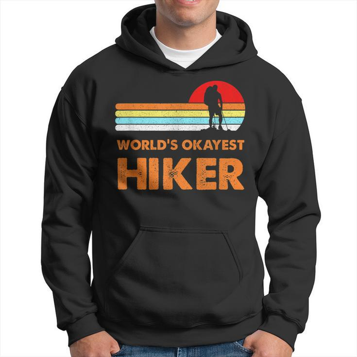 Worlds Okayest Hiker Vintage Retro Hiking Camping Gift Men  Hoodie