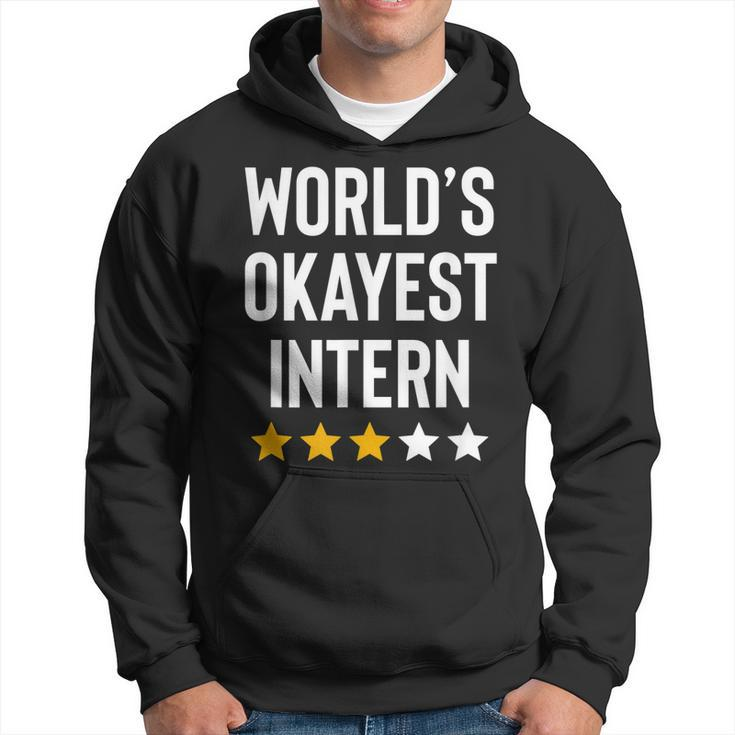 Worlds Okayest Intern Funny Birthday Christmas Gag Gift Men Hoodie Graphic Print Hooded Sweatshirt