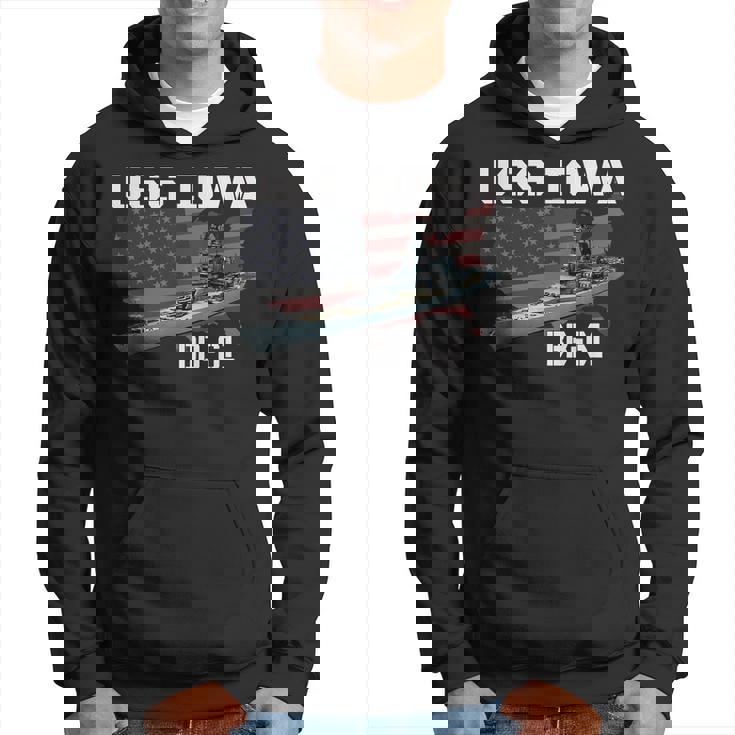 Ww2 American Battleship Uss Iowa Warship Bb-61 Veterans Hoodie