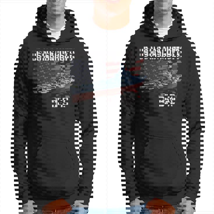 Ww2 American Battleship Uss Massachusetts Bb-59 Warships Hoodie