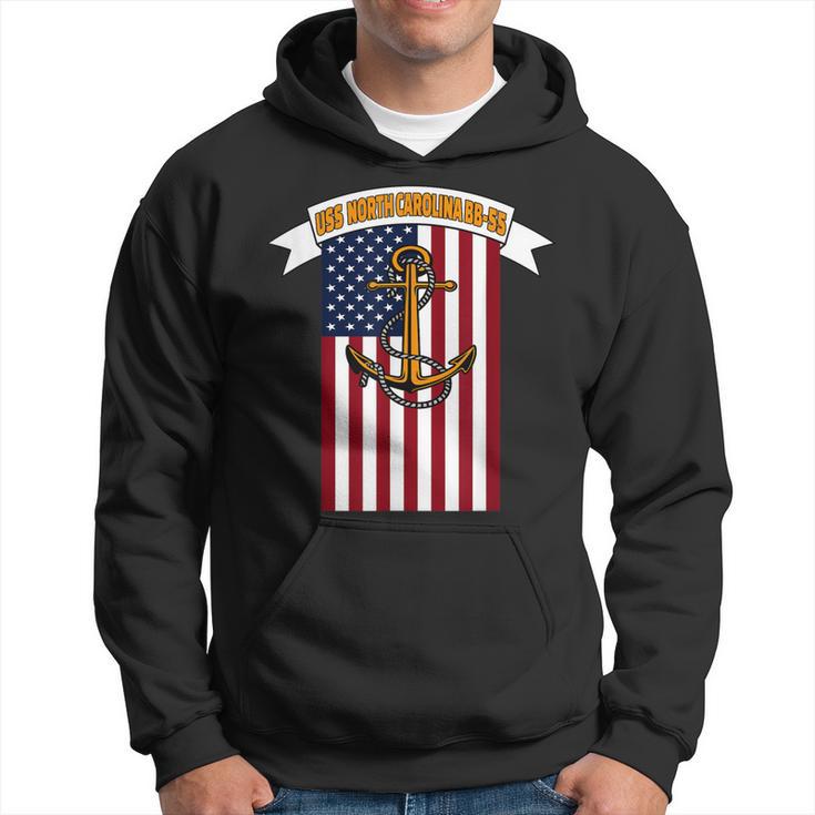Ww2 Battleship Uss North Carolina Bb-55 Warship Veteran Dad  Hoodie
