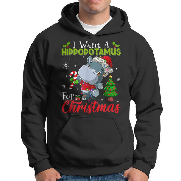 Xmas I Want A Hippopotamus For Christmas  Hippo Candy  V2 Men Hoodie Graphic Print Hooded Sweatshirt