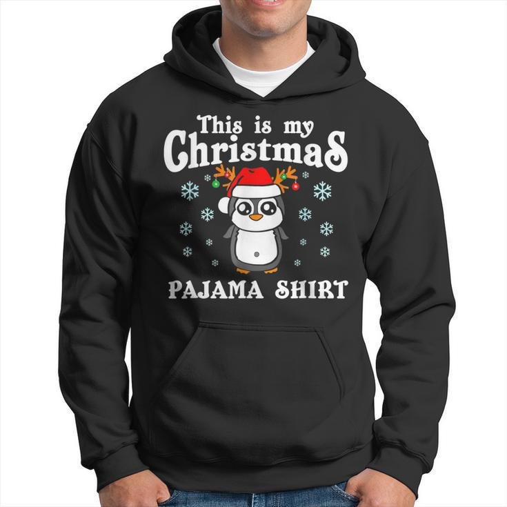 Xmas This Is My Christmas Penguin Santa Hat Snowflakes Fun  Men Hoodie Graphic Print Hooded Sweatshirt