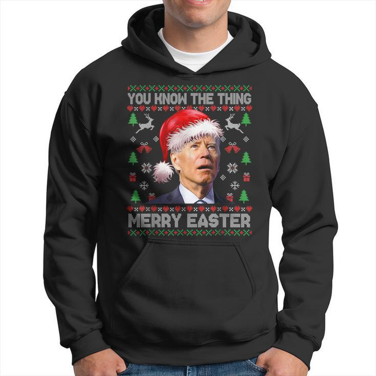 You Know The Thing Merry Easter Santa Biden Ugly Christmas  Hoodie