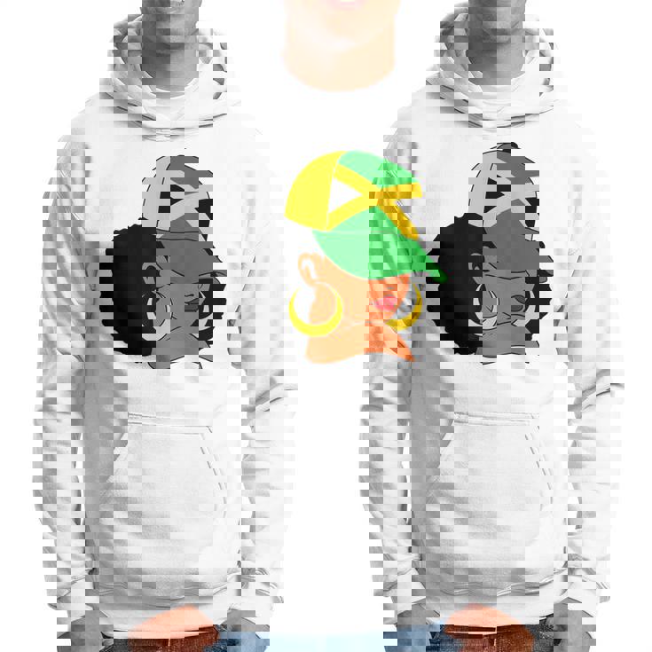 Afro Patriotic Jamaica Flag Jamaica Girls Rock Jamaica  Hoodie