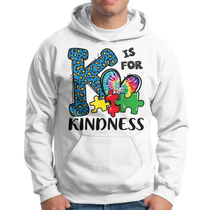 Autism Awareness K Is For Kindness Puzzle Piece Be Kind  Hoodie