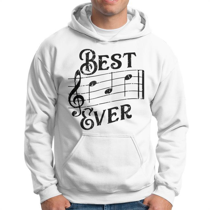 Best Dad Ever Musical Notes Design For Music Lover Father Hoodie