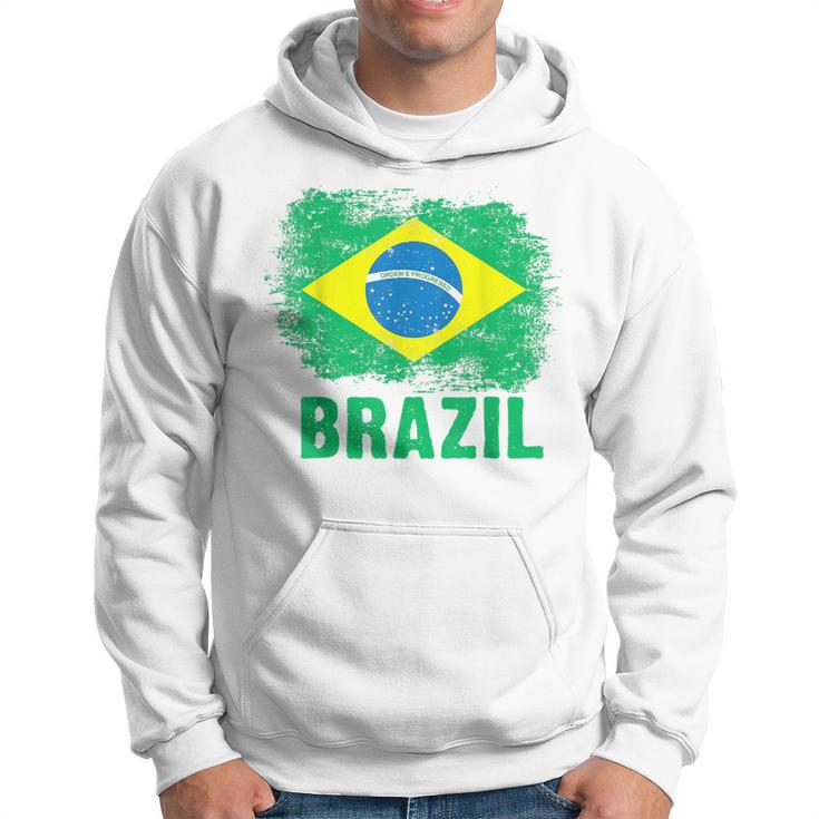 Brazil Soccer Football Brazilian Flag Yellow Vintage  Men Hoodie Graphic Print Hooded Sweatshirt