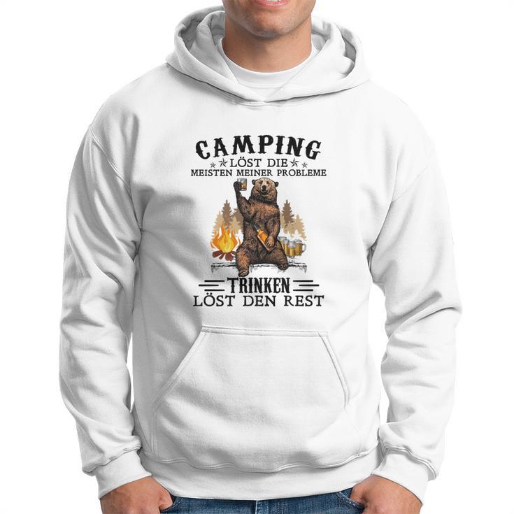 Camping Hoodie Lustiger Spruch mit Bärenmotiv, Problemlösungs-Hoodie