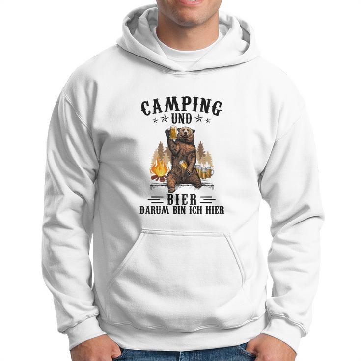 Camping und Bier Herren Hoodie, Lustiges Outdoor Freizeitshirt