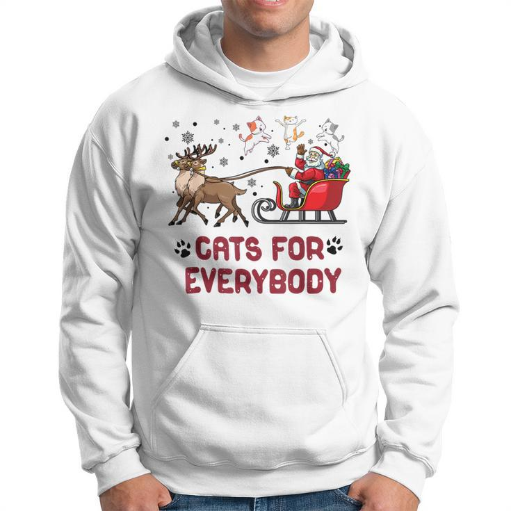 Cats For Everybody Ugly Christmas Cat Funny Xmas Favorite  Men Hoodie Graphic Print Hooded Sweatshirt