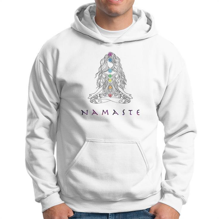 Chakra Meditation Herren Hoodie mit Namaste-Schriftzug, Spirituelles Design