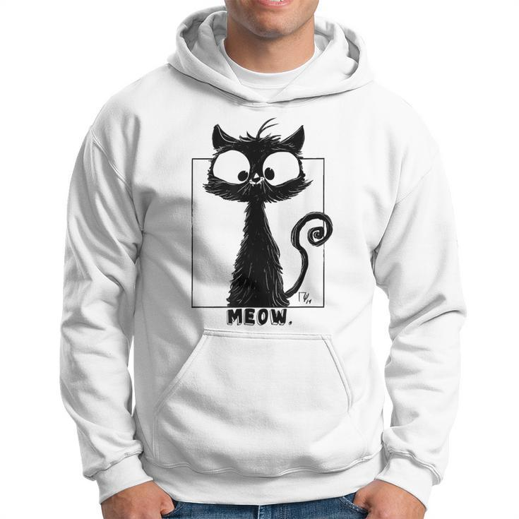 Cute Black Cat  For Kitty Lovers | Big Eyes Cat   Men Hoodie Graphic Print Hooded Sweatshirt