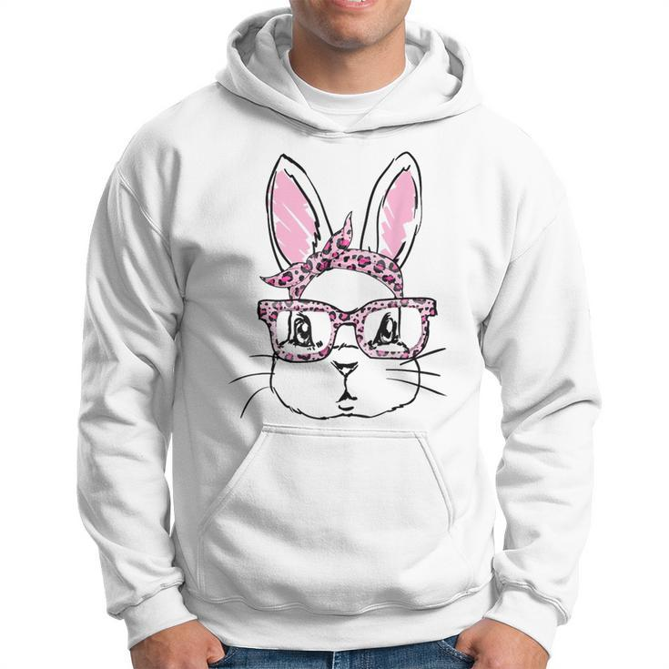 Cute Bunny Face Leopard Glasses Headband Happy Easter Day  Hoodie