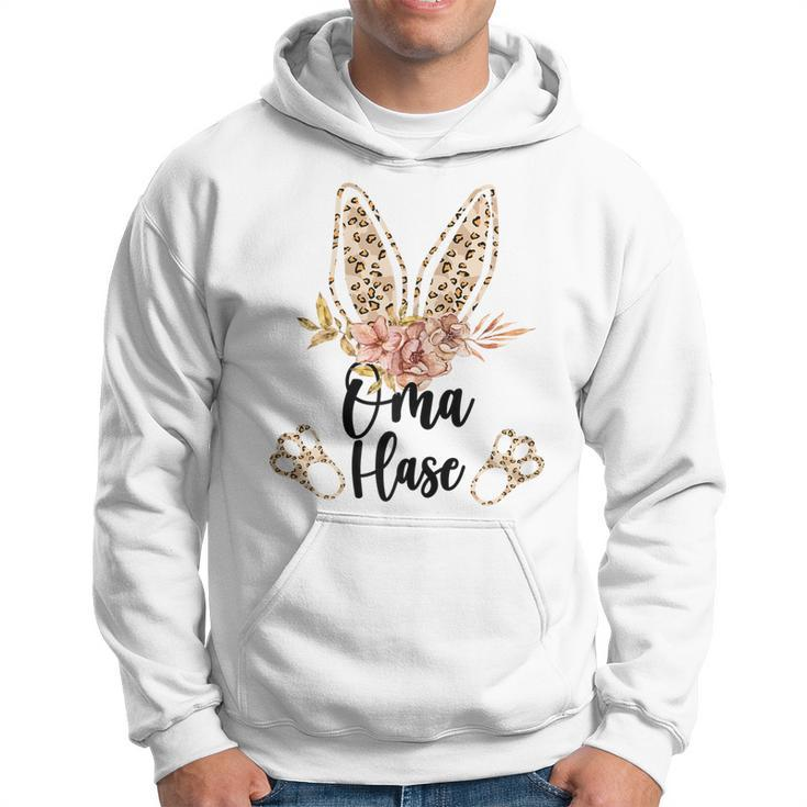 Damen Oma Hase Oster Hoodie im Floral-Leo Look